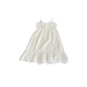 Japna White Cotton Eyelet Smocked Maxi Sundress - Boho Cottagecore size S thumbnail 2