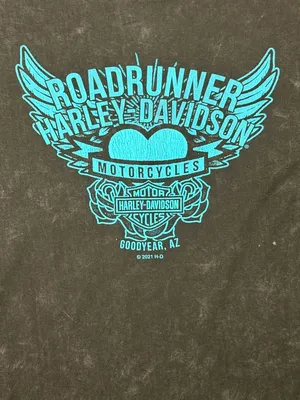 Harley-Davidson Acid Wash V-Neck // Retro Neon Goodyear AZ Biker Tee S thumbnail 5