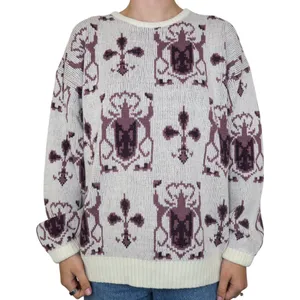 Vintage 80s Geometric Abstract Purple Sweater thumbnail 1