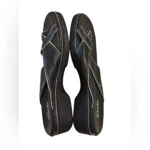 Clarks Black Leather Thong/Flip-Sandals Women’s Comfortable Everyday Style Sz 9‎ thumbnail 8