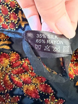 Velvet burnout floral shawl black and orange, sparkle details outline, 66"x21.5" thumbnail 4