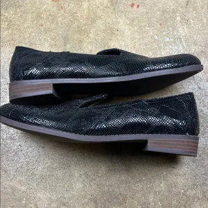 Lucky Brand Elafina Black leather snake printSlip-On Loafers Size: 7.5 thumbnail 4