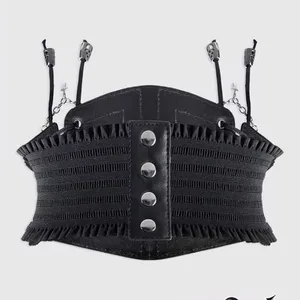 Black Gothic Waist Corset with Chains thumbnail 2