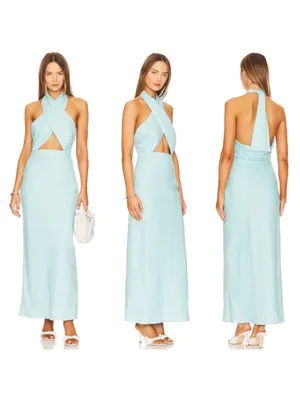 Simon Miller Blue Breeze Yabba Linen Dress 8 thumbnail 5