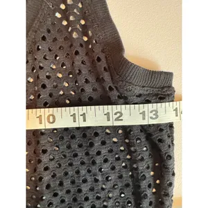 BCBGMaxAzria Etania Mesh Tank Dress Black Raw Hem Mini Bodycon Cover up Beachy S thumbnail 8