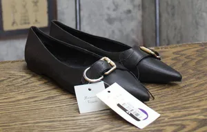 A New Day Valentina Pointed Toe Buckle Ballet Flats 94462477 Black 6M thumbnail 1