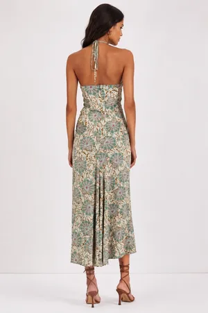 Veronica Beard Aldana Silk Floral Ruched Halter Dress Midi Size 8 MRSP $498 thumbnail 2