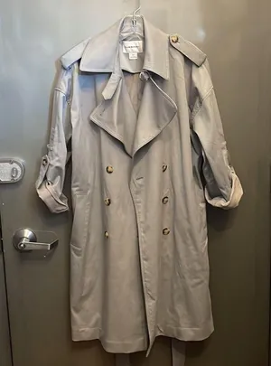 Club Monaco Light blue/grey Adjustable Sleeve Soft Trench thumbnail 7