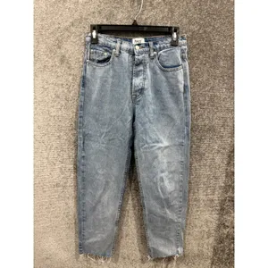 Princess Polly Women Jeans 4 Light Blue Mom High Rise Raw Hem Button Fly thumbnail 3