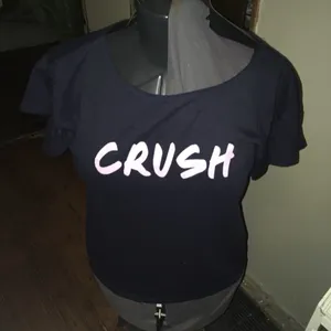 Victoria’s Secret S navy and glitter pink Crush cropped T-shirt thumbnail 1