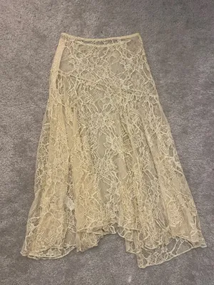 Lioness Butter Yellow Lace Midi Skirt thumbnail 2