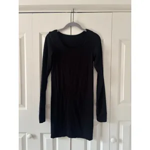 Unbranded Black Long Sleeve Bodycon Mini Dress Thumb Hole Stretch XS thumbnail 3