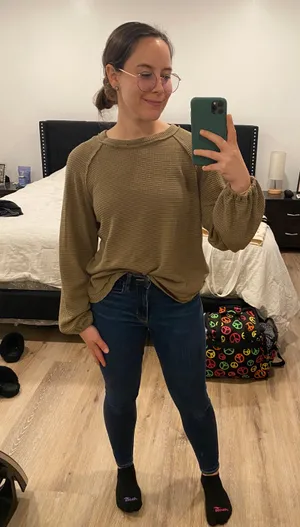 Green Boutique Waffle Knit Sweater thumbnail 1