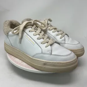SAM EDELMAN Wess Sneaker Women 10 White Leather Faux Shearling‎ Platform Low Top thumbnail 2