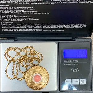 Vintage Unsigned Gold-tone Ball Chain Locket Pendant Necklace thumbnail 9