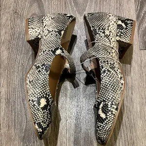 Steve Madden Black and White Jodee Snakeskin Flats thumbnail 6