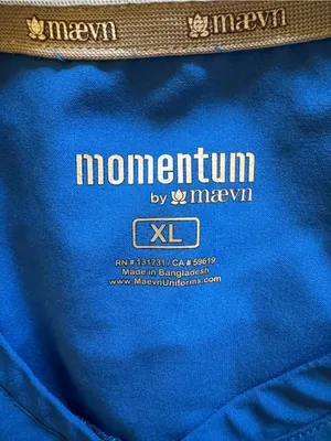 Women’s Momentum by Maevn Royal Blue Mock Wrap Stretch Scrub Top 5002 Size XL thumbnail 5