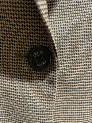 CHAPS Black & Tan Mini Houndstooth Fitted Blazer Size 12 NWOT. Never Worn. thumbnail 4