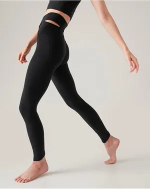 Athleta Salutation Stash Wrap Tight Black High Rise Yoga Leggings Pockets‎ Large thumbnail 1