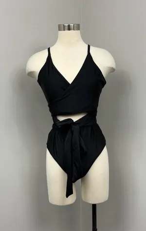 Aerie Black Wrap One Piece Swimsuit thumbnail 1