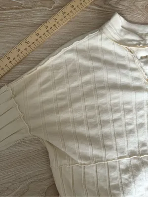 Free People XS In The Mix Henley Cream Beige Relaxed Boxy Fit Neutral Rib Boho thumbnail 8