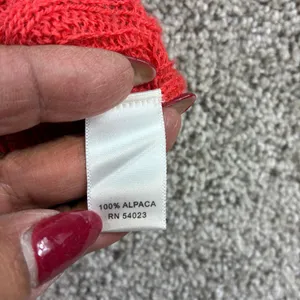 Banana Republic Sweater Womens L‎ Red 100% Alpaca Cable Knit Crew Neck Pullover thumbnail 5