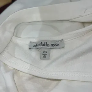 Charlotte Russe White Fitted Scalloped Dress XS thumbnail 6
