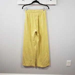 Nike Sportswear Knit Palazzo Wide Leg Sweatpants Womens XS Yellow Lounge thumbnail 2