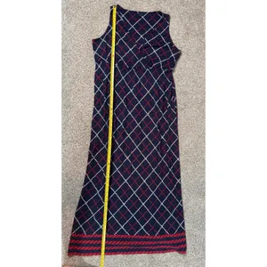 Tommy Hilfiger Women XL Navy Red Rope Print Faux Wrap Tall Girl Friendly thumbnail 7