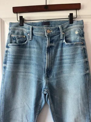 MOTHER High Waisted Rider Ankle Fray Jeans thumbnail 2