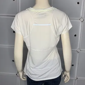 New Balance White Short Sleeve Athletic Top Size Medium thumbnail 4