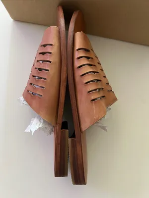 Free People Slice of Sun Leather Slide Sandals Brown NIB No Lid Size 8 / 38 thumbnail 4