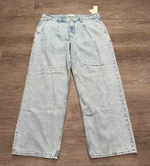 Abercrombie & Fitch Light Blue Wide Leg Jeans thumbnail 1