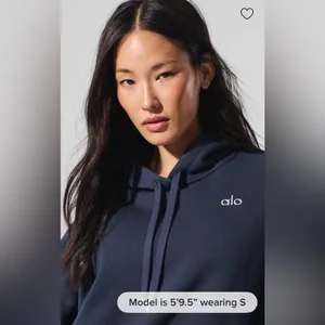 Alo Yoga NWT Accolade Hoodie Navy Blue Size L oversized thumbnail 3