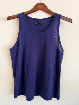 Rag & Bone Slub cotton tank top, sleeveless, indigo blue size M thumbnail 5