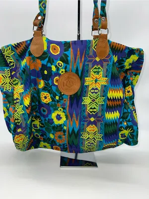 Handmade Victorian Garden Floral Cotton Canvas Tote Large Zippered Shoulder Bag thumbnail 2