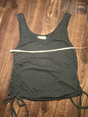 Meraki Black Tank Top with ruched sides size medium thumbnail 4