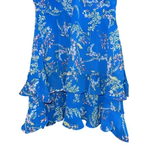 Lulus Floral Ruffle Mini Dress Women's Small Tiered Fairy Garden Wedding Event‎ thumbnail 3