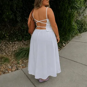 Reformation‎ | Amaya Strappy Open-Back 100% Linen Top in White thumbnail 2