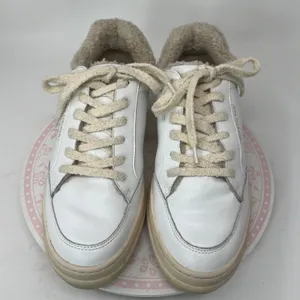 SAM EDELMAN Wess Sneaker Women 10 White Leather Faux Shearling‎ Platform Low Top thumbnail 9