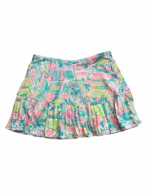 Lilly Pulitzer Bright Tropical Print Ruffle Skort - Pink & Aqua thumbnail 2