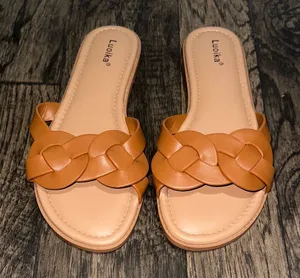 Luoika Women's Braided Tan Sandals Size 9.5 thumbnail 1