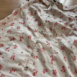 FREE PEOPLE NWOT‎ White Beasley Mini Dress Floral Heart Print Size Small thumbnail 8