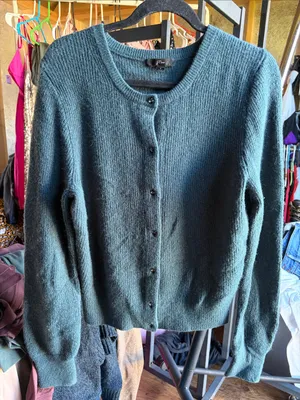 J. Crew dark-green, soft, merino wool/alpaca wool blend cardigan - Size S thumbnail 1