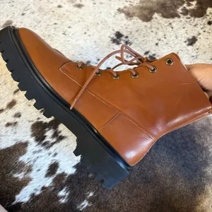 MADEWELL The Rayna Lace-Up Boot In‎ Leather English Saddle Size 9.5 Brown thumbnail 6