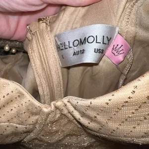 Hello Molly Magical Connection Midi Dress in Gold Size 8 New with tags thumbnail 12