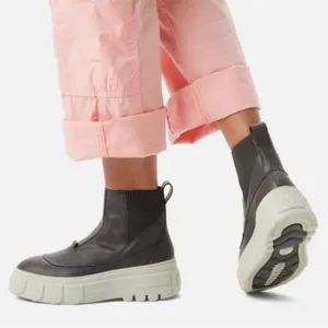 Sorel Caribou X Waterproof Platform Chelsea Boots in gray white thumbnail 1