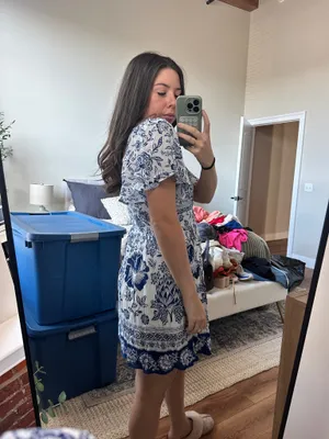 blue paisley mini dress  thumbnail 2