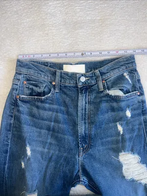 MOTHER "High Waisted Study Hover" Straight Jeans Peaches & Scream‎ Size 28 thumbnail 3