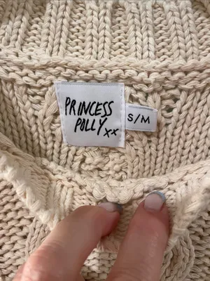 Princess Polly Cream Cable Knit Sleeveless Crew Sweater Vest thumbnail 2